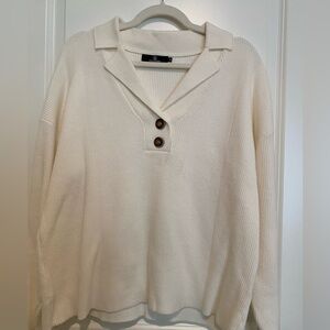 Ribbed Cream Colored Sweater